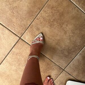 Silver sparkly Jo lo strappy heel